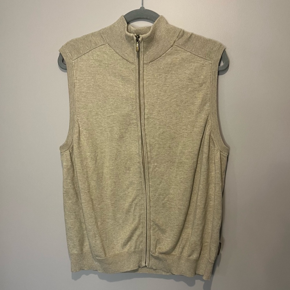 Mens cotton sweater vest size large zip up gorpcore cabincore fall preppy